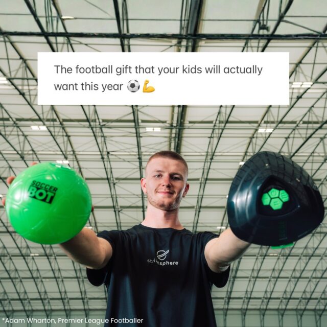 The football gift that keeps on giving…
 
The tracking and tackling Soccer Bot is the PERFECT present for footie mad kids:

🏠 Made for indoors 
🎮 Gets kids off screens
⚡ 3 speed modes to suit all abilities 
🎯 Fun gameplay value & skills training
🏆 Endorsed by professional footballers

This state-of-the-art bot brings fun to training, testing players skills and bringing endless challenges!

This Christmas, give the gift that scores on every level - get them a strikesphere Soccer Bot ⚽

#strikesphere #soccerbot #elevateyourgame #footballskills #footballgifts