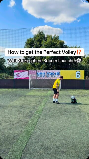 How to strike the perfect volley using the Strikesphere Soccer Launcher #Strikesphere #SoccerLauncher #FootballTraining #FootballEquipment #FootballImprovement