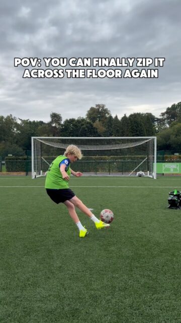 POV: you can finally zip it across the floor again. The rain and wet pitches are back, time to make the most of it! #football #soccerlauncher #shooting #halfvolley #goal