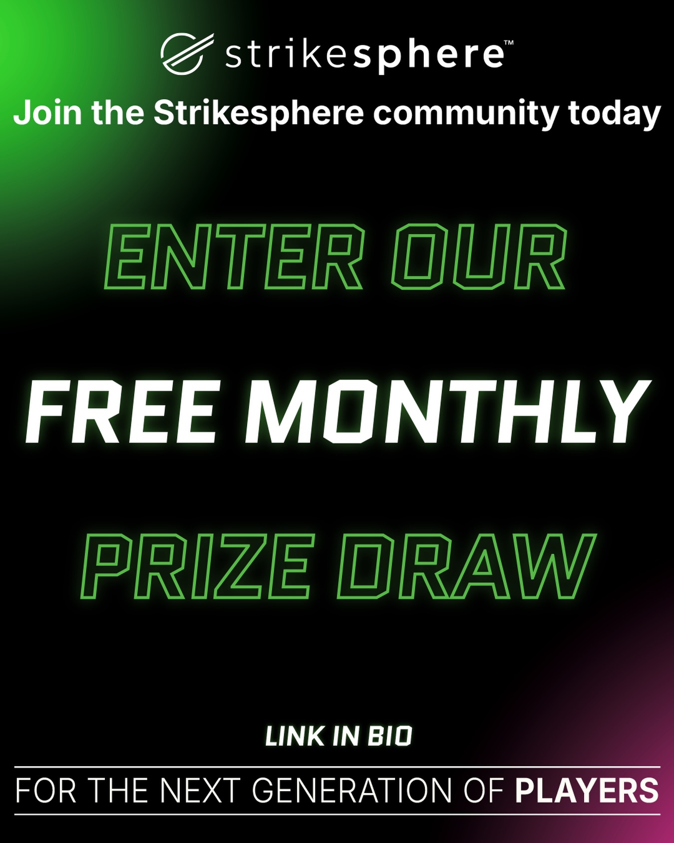 Your shot at winning starts here 🎯⚽
Join the Strikesphere community and you’ll be entered into our FREE monthly prize draw 🏆 Every month with have new prizes, with October’s winner receiving two prizes!
By joining our community, you’ll be entered into our prize draw every month! October will be our first prize draw
How to enter: Subscribe to our community through the link in our bio and you will be entered automatically
Stay subscribed and you’re entered every month
Entries for the October draw close 30th October, 11:59pm
UK residents 18+ only. Promoted by Strikesphere. Full T&Cs on our website. This promotion is not sponsored, endorsed or administered by Instagram
#football #strikesphere #giveaway #competition #prizes